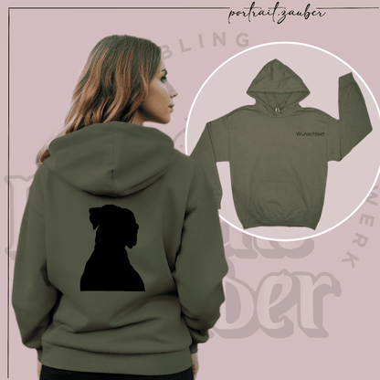 Ein Pullover, der die wunderbare Beziehung zwischen Mensch und Hund gebührend feiert – bei Portrait-Zauber erhältlich.