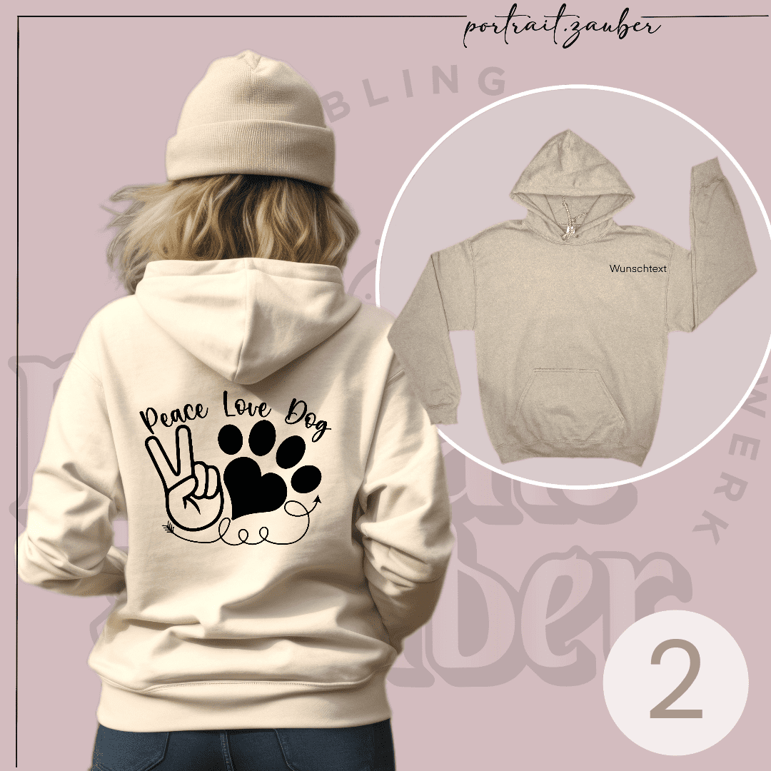 Dieser personalisierte Pullover ist eine Liebeserklärung an deinen Hund und bei Portrait-Zauber erhältlich.