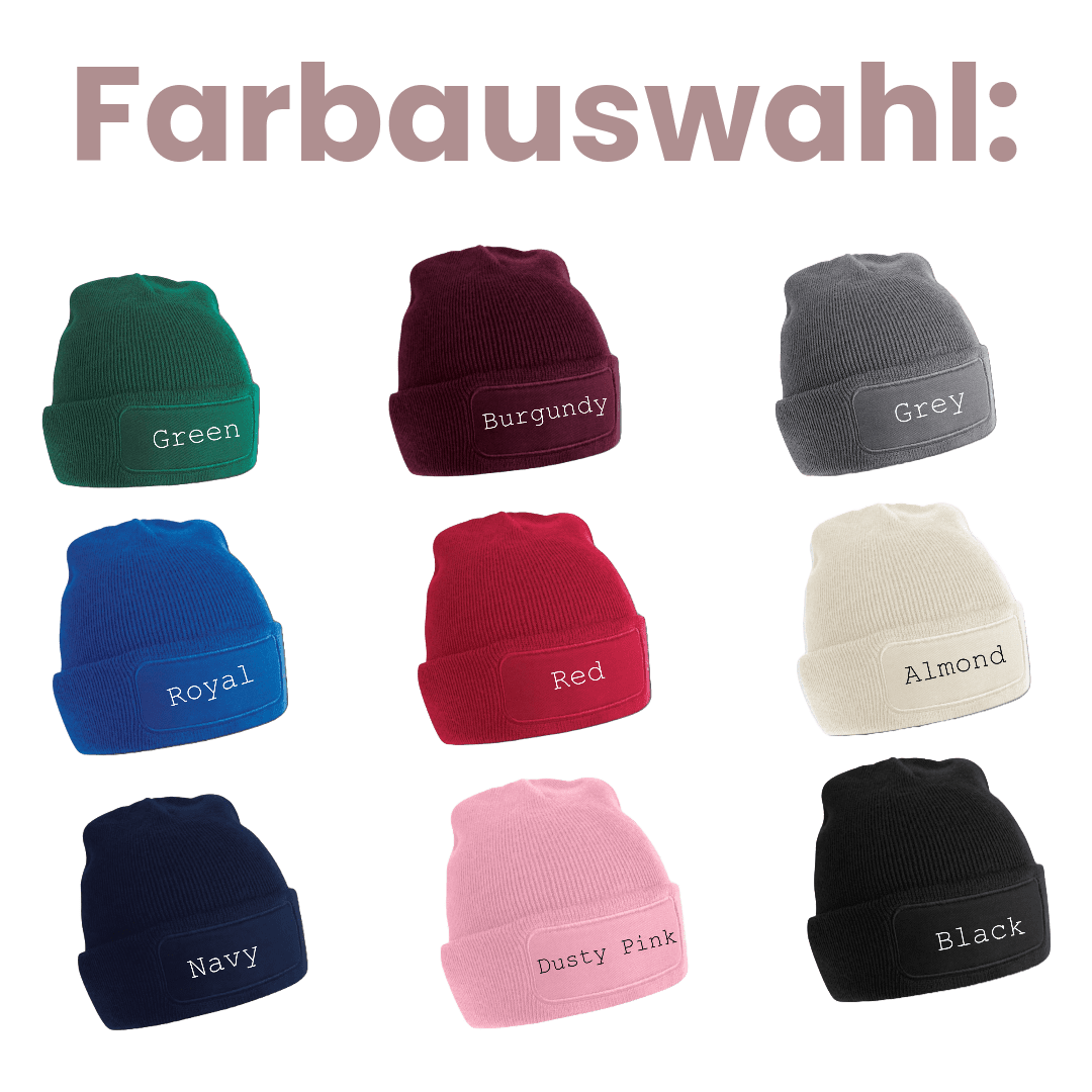 Wunsch-Beanie (mit eckigem Patch)