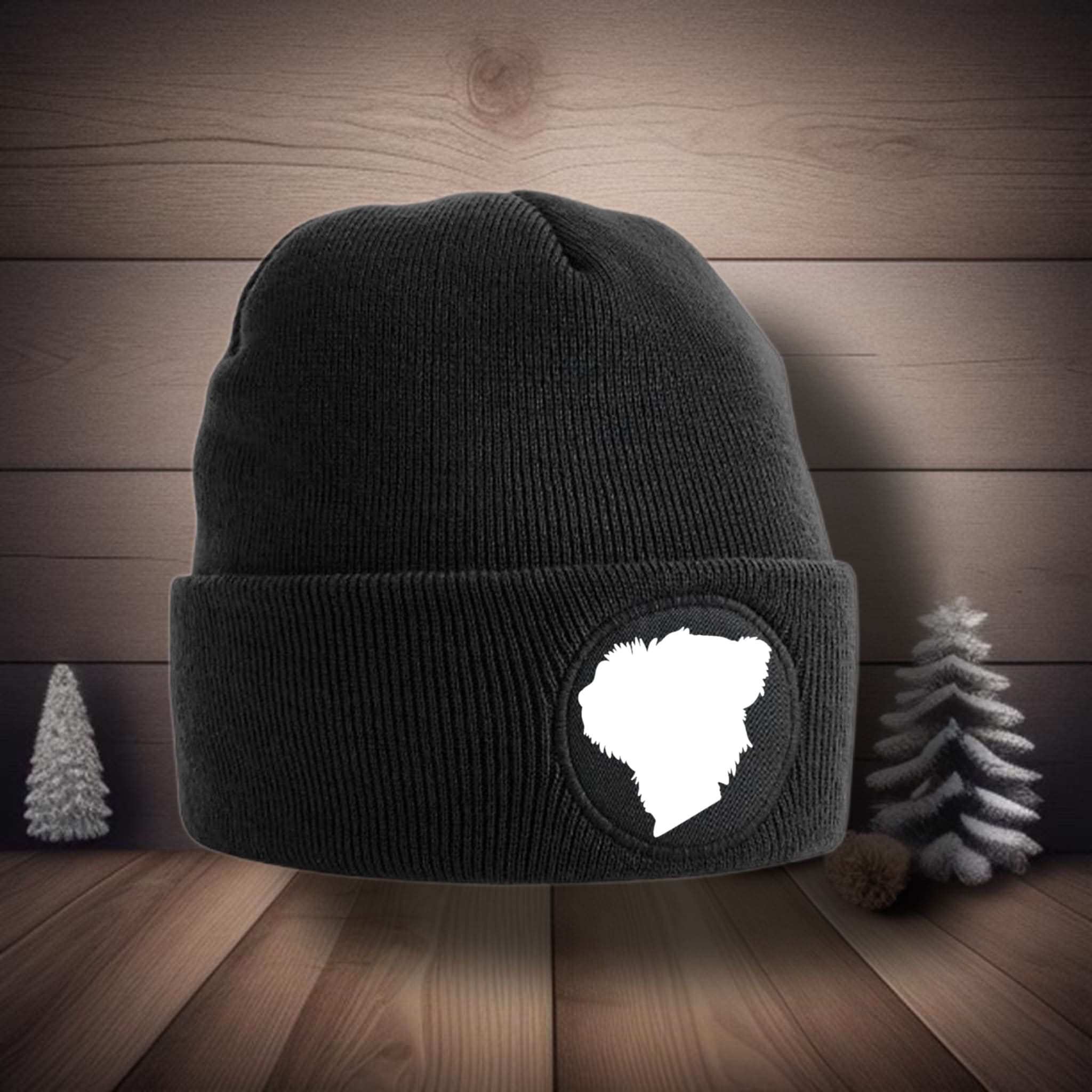 Silhouetten-Beanie (mit rundem Patch)