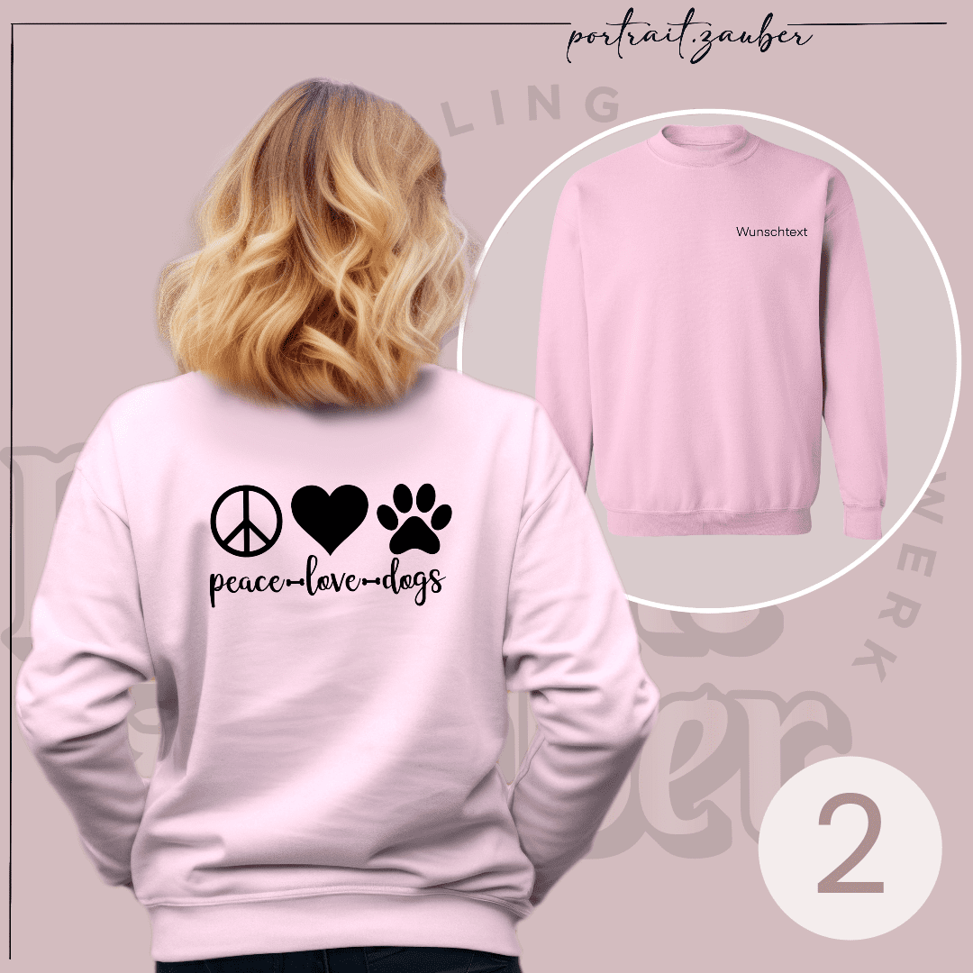 Dieses personalisierte Sweatshirt ist eine Hommage an die bedingungslose Liebe zwischen Hundebesitzer und Hund – bei Portrait-Zauber.com erhältlich.